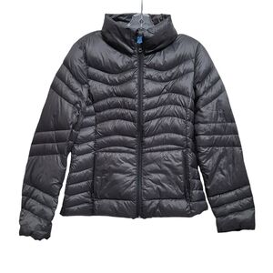 Down Puffer Jacket Gray Lightweight Warm Winter Spring Fall Medium